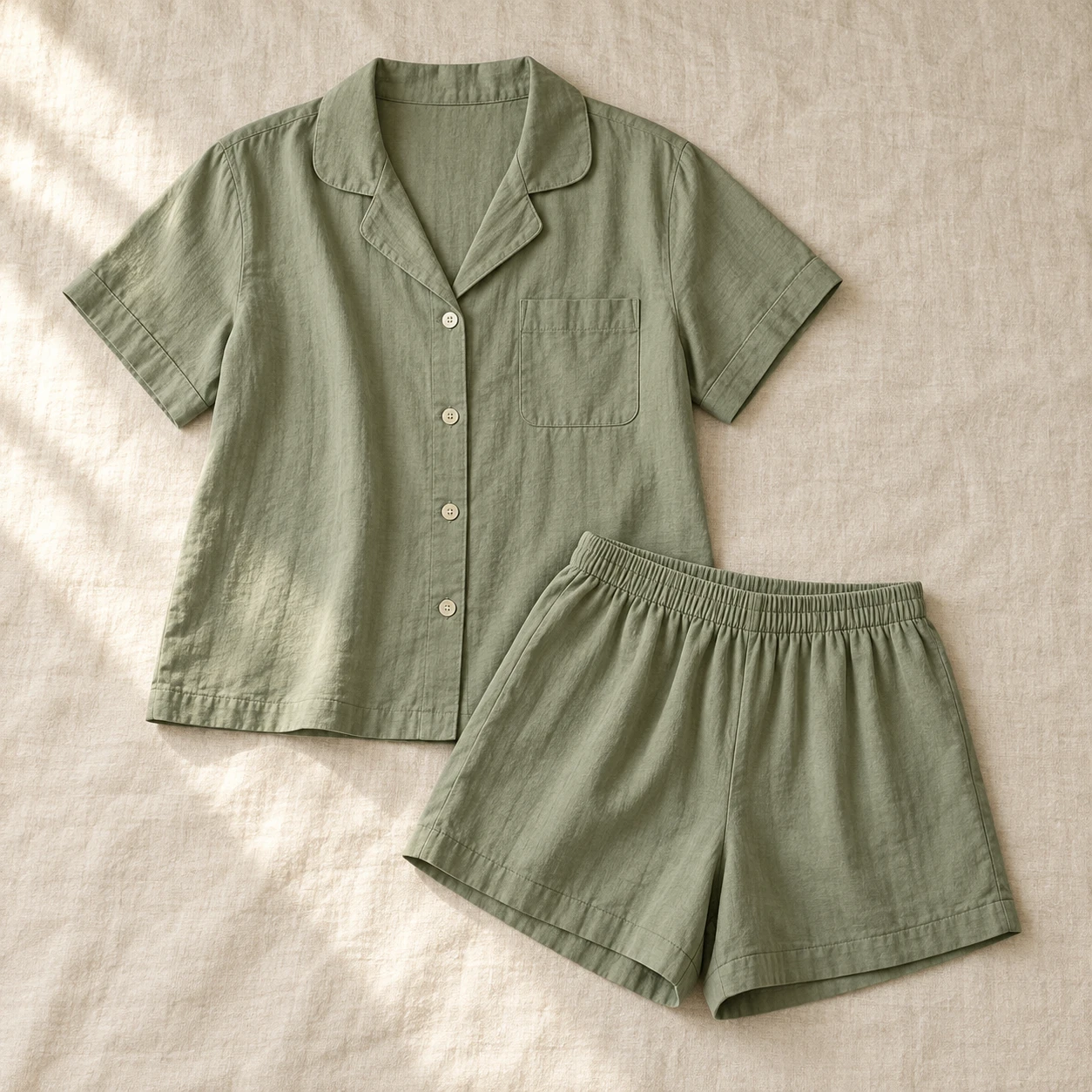 Meadow Cotton Pajama Set in Sage