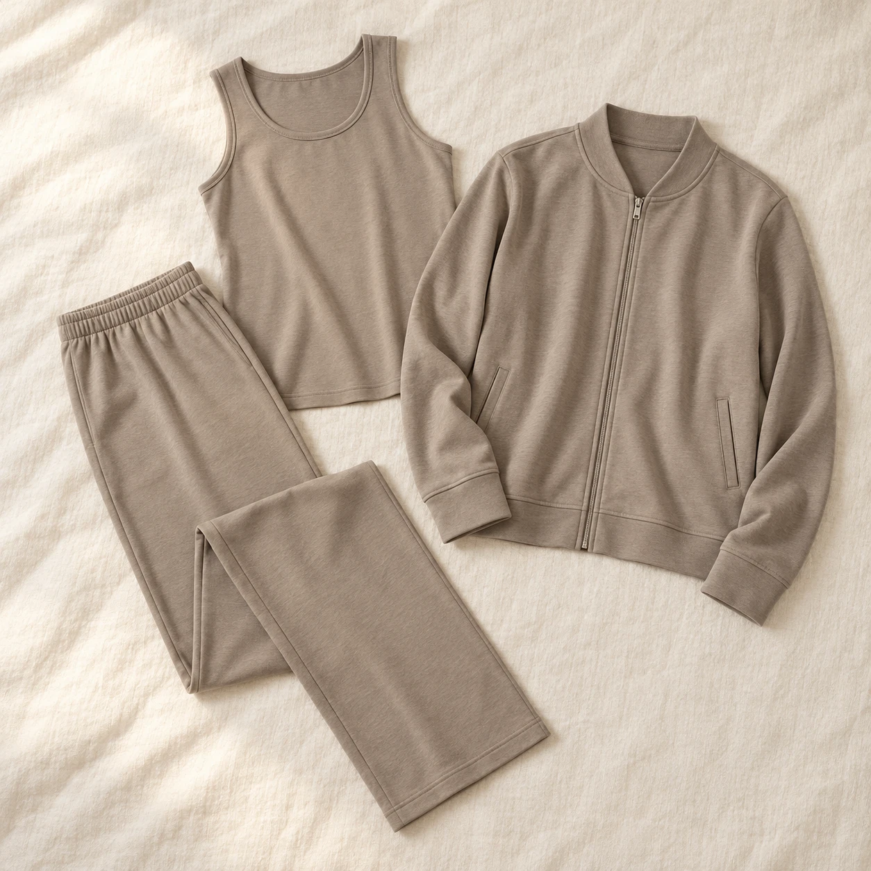 Weekend Nest Three-Piece Set in Warm Taupe